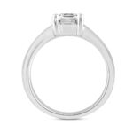 LADIES RING 2CT EMERALD DIAMOND 14K WHITE GOLD - Image 2
