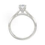 LADIES SOLITAIRE RING 1 1/2CT EMERALD DIAMOND 14K WHITE GOLD - Image 2