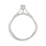 LADIES SOLITAIRE RING 1/2CT OVAL DIAMOND 14K WHITE GOLD - Image 2