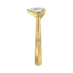 LADIES SOLITAIRE RING 1CT PEAR DIAMOND 14K YELLOW GOLD - Image 4