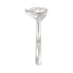 LADIES SOLITAIRE RING 2 1/2CT PEAR DIAMOND 14K WHITE GOLD - Image 4