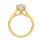 LADIES SOLITAIRE RING 2 1/2CT PRINCESS DIAMOND 14K YELLOW GOLD - Image 2