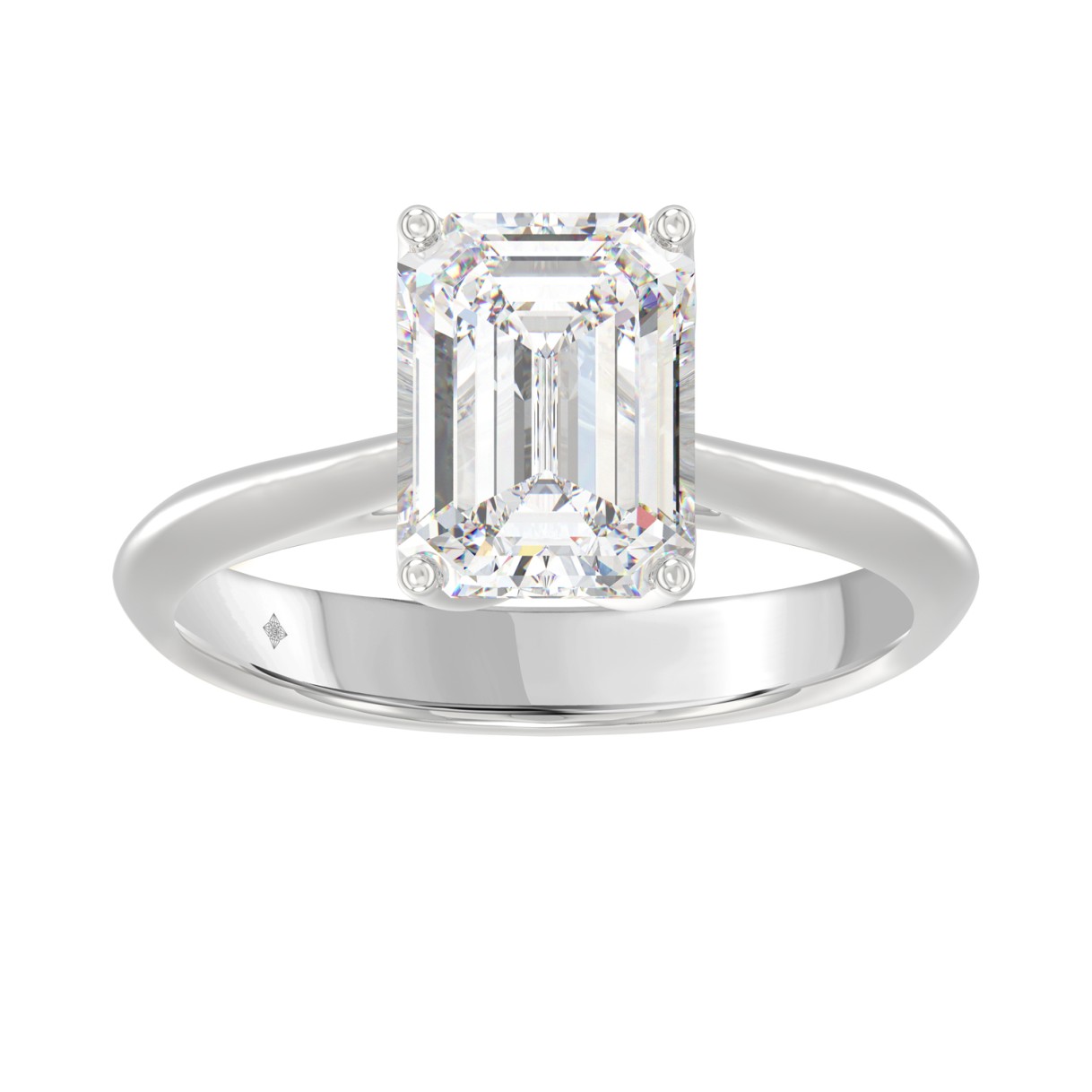 LADIES SOLITAIRE RING 3CT EMERALD DIAMOND 14K WHITE GOLD (CENTER STONE EMERALD DIAMOND 3CT ) 1 LADIES SOLITAIRE RING 3CT EMERALD DIAMOND 14K WHITE GOLD (CENTER STONE EMERALD DIAMOND 3CT ) - Image 1