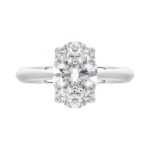 LADIES SOLITAIRE RING 3CT OVAL DIAMOND 14K WHITE GOLD - Image 5