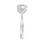 LADIES SOLITAIRE RING 3CT ROUND DIAMOND 14K WHITE GOLD - Image 4