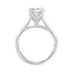 LADIES SOLITAIRE RING 4CT OVAL DIAMOND 14K WHITE GOLD - Image 2