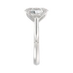 LADIES SOLITAIRE RING 4CT OVAL DIAMOND 14K WHITE GOLD - Image 4