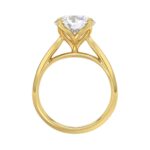 LADIES SOLITAIRE RING 4CT ROUND DIAMOND 14K YELLOW GOLD - Image 2