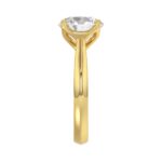 LADIES SOLITAIRE RING 4CT ROUND DIAMOND 14K YELLOW GOLD - Image 4