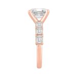 14K ROSE GOLD 4 1/2CT ROUND/EMERALD DIAMOND LADIES RING (CENTER STONE EMERALD DIAMOND 3CT) - Image 3