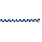 14K WHITE GOLD 9.00CT BAGUETTE/ROUND DIAMOND LADIES BRACELET (BLUE SAPPHIRE ROUND DIAMOND 7 7/8CT) - Image 3
