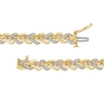 STERLING SILVER YELLOW 1/3CT ROUND DIAMOND LADIES BRACELET - Image 3
