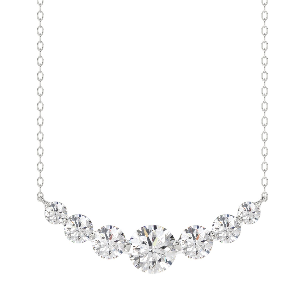 14K WHITE GOLD 1 3/4CT ROUND DIAMOND LADIES NECKLACE 1 14K WHITE GOLD 1 3/4CT ROUND DIAMOND LADIES NECKLACE - Image 1