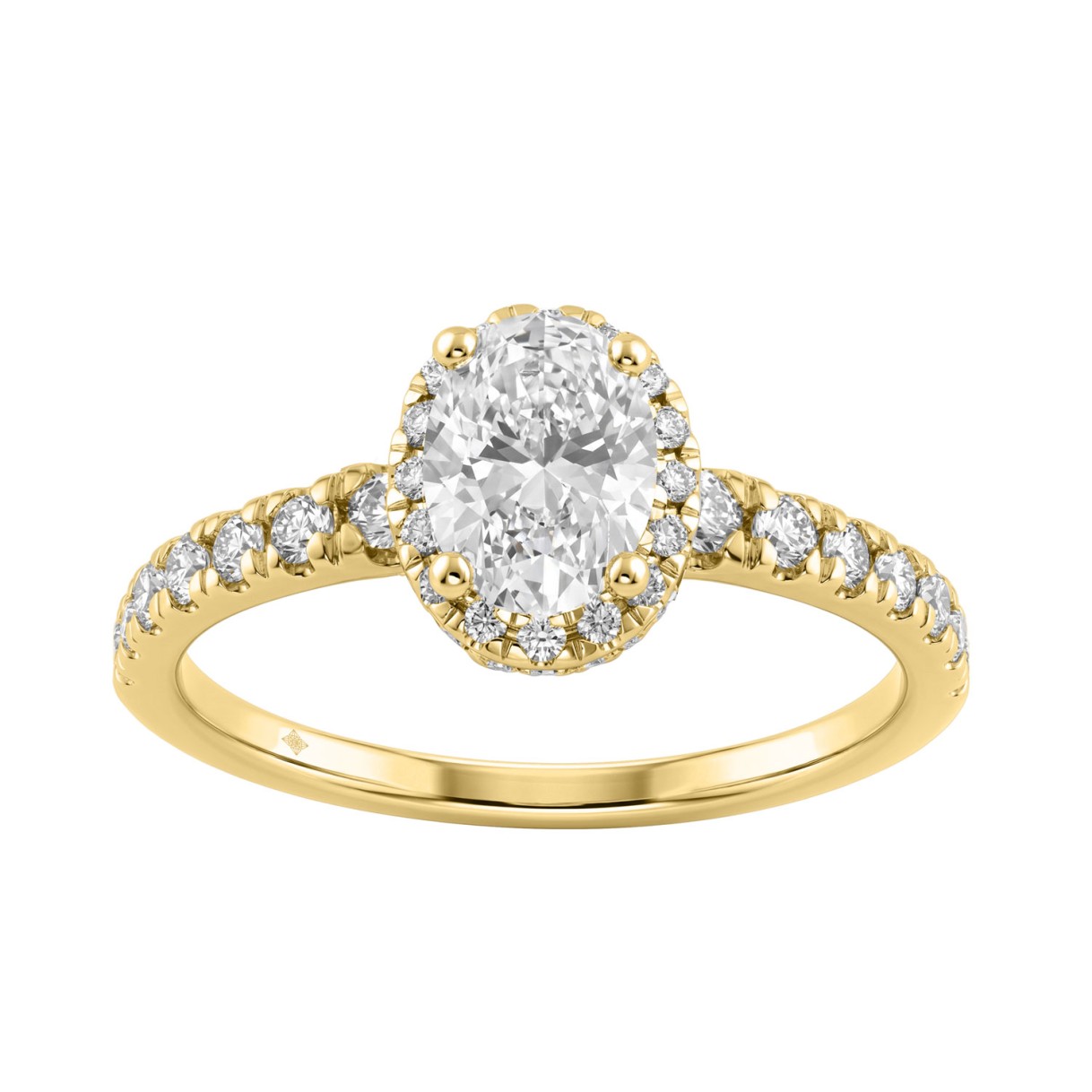 1 1/4Ct Oval & Round Diamond Halo Engagement Ring 14K Yellow Gold Ladies Bridal Ring 3/4Ct Oval Center Stone (Color F-G -Clarity Vs1/Vs2) 1 1 1/4Ct Oval & Round Diamond Halo Engagement Ring 14K Yellow Gold Ladies Bridal Ring 3/4Ct Oval Center Stone (Color F-G -Clarity Vs1/Vs2) - Image 1