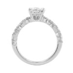 14K White Gold 3.00 Ct Diamond Halo Engagement Ring For Women Elongated 2Ct Pear Cut Center Stone With Round & Marquise Side Stones, Luxury Bridal - Image 2