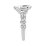 14K White Gold 3.00 Ct Diamond Halo Engagement Ring For Women Elongated 2Ct Pear Cut Center Stone With Round & Marquise Side Stones, Luxury Bridal - Image 3