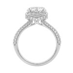 14K White Gold 4 1/2Ct Ladies Oval Cut Halo Engagement Ring 4Ct Oval Center Stone & Round Diamond (Color F-G -Clarity Vs1/Vs2) - Image 2