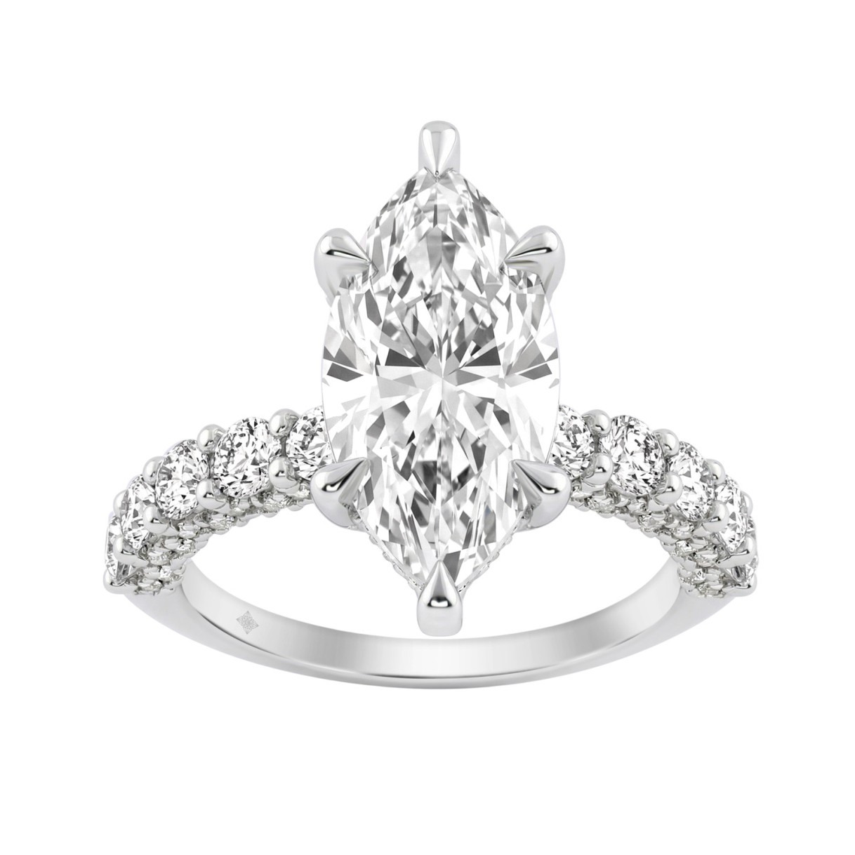 14K White Gold 5 1/2Ct Marquise Cut & Round Diamond Engagement Ring Women Bridal Wedding Ring 4Ct Marquise Center Stone (Color F-G -Clarity Vs1/Vs2) 1 14K White Gold 5 1/2Ct Marquise Cut & Round Diamond Engagement Ring Women Bridal Wedding Ring 4Ct Marquise Center Stone (Color F-G -Clarity Vs1/Vs2) - Image 1
