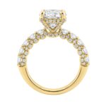 14K Yellow Gold 5 1/2Ct Oval & Round Diamond Engagement Ring Women Bridal Wedding Ring 4Ct Oval Center Stone (Color F-G -Clarity Vs1/Vs2) - Image 2