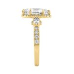 Luxury 14K Yellow Gold 3.00 Ct Marquise, Oval And Round Diamond Halo Bridal Engagement Ring For Women 2Ct Marquise Center Stone (Color F-G -Clarity Vs - Image 3