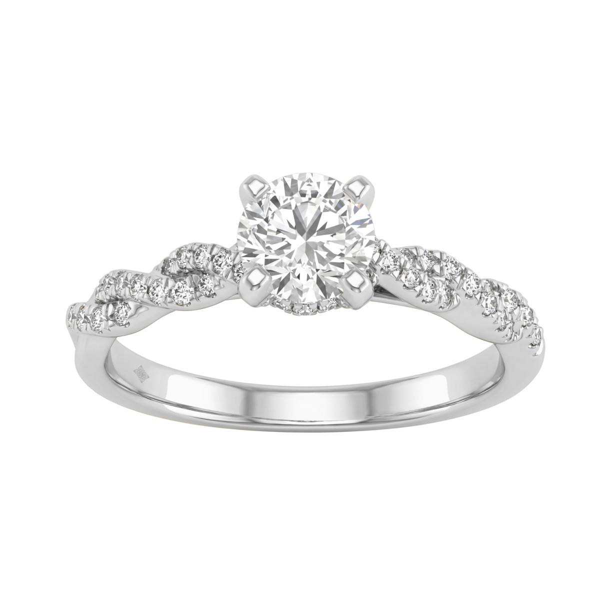1 1/2Ct Round Lab-Grown Diamond Engagement Ring In 14K White Gold Ladies Bridal Ring 3/4Ct Round Center Stone (Color F-G -Clarity Vs1/Vs2) 1 1 1/2Ct Round Lab-Grown Diamond Engagement Ring In 14K White Gold Ladies Bridal Ring 3/4Ct Round Center Stone (Color F-G -Clarity Vs1/Vs2) - Image 1