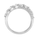 14K White Gold Ladies Crossover Fashion Ring 1 3/4Ct Round & Marquise Diamond (Color F-G -Clarity Vs1/Vs2) - Image 2