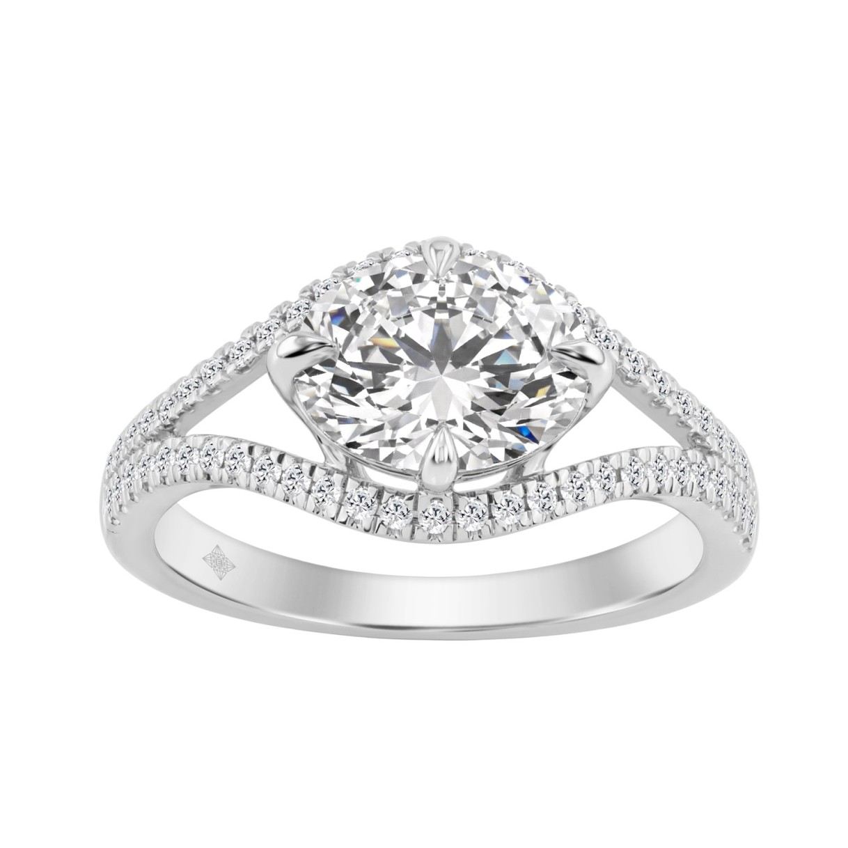 Luxury 14K White Gold 1 3/4Ct Lab Grown Diamond Ring 1 1/2Ct Oval Center And Round Diamond Ladies Engagement Ring (Color F-G -Clarity Vs1/Vs2) 1 Luxury 14K White Gold 1 3/4Ct Lab Grown Diamond Ring 1 1/2Ct Oval Center And Round Diamond Ladies Engagement Ring (Color F-G -Clarity Vs1/Vs2) - Image 1