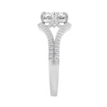 Luxury 14K White Gold 1 3/4Ct Lab Grown Diamond Ring 1 1/2Ct Oval Center And Round Diamond Ladies Engagement Ring (Color F-G -Clarity Vs1/Vs2) - Image 3