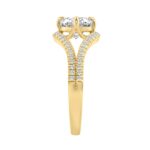 Luxury 14K Yellow Gold 1 3/4Ct Lab Grown Diamond Ring 1 1/2Ct Oval Center And Round Diamond Ladies Engagement Ring (Color F-G -Clarity Vs1/Vs2) - Image 3