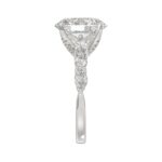 Elegant 14K White Gold Bridal Fancy Ring for Ladies 3 3/4CT Round & Marquise& Oval Cut Diamonds 3.00CT Center stone (Color F-G -Clarity VS1/V - Image 4