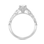 14K WHITE GOLD 2 1/2CT ROUND/OVAL/MARQUISE DIAMOND LADIES RING (CENTER STONE OVAL DIAMOND 2CT) - Image 2