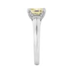 14K WHITE GOLD 3 1/4CT ROUND/YELLOW CUSHION DIAMOND LADIES RING (CENTER STONE YELLOW CUSHION DIAMOND 3CT) - Image 3