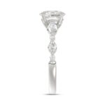14K White Gold Oval Diamond Ring 1 1/2Ct With Round & Marquise Side Diamonds 1.00Ct Center Stone Oval Diamond For Women Fine Jewelry Gift For Her - Image 2