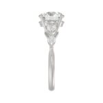 LADIES RING 2 1/2CT ROUND/PEAR/MARQUISE DIAMOND 14K WHITE GOLD (CENTER STONE ROUND DIAMOND 2.00CT) - Image 4