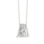 14K WHITE GOLD 1 5/8CT FANCY CUT ALPHABET DIAMOND LADIES PENDANT WITH CHAIN - Image 3