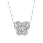 14K WHITE GOLD 1.00CT ROUND/PEAR DIAMOND LADIES PENDANT