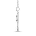 14K WHITE GOLD 1.00CT ROUND/PEAR DIAMOND LADIES PENDANT WITH CHAIN - Image 2