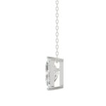 14K White Gold Diamond Initial “N” Pendant 1 1/2CT Fancy Cut Ladies Alphabet Charm with Chain - Image 3