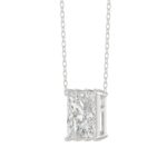 14K White Gold Diamond Initial “N” Pendant 1 1/2CT Fancy Cut Ladies Alphabet Charm with Chain - Image 2
