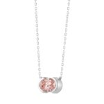 ETERNAL BLUSH COLLECTION LADIES SOLITAIRE PENDANT WITH CHAIN 1 1/2CT OVAL DIAMOND 14K WHITE GOLD (CENTER STONE PINK OVAL DIAMOND 2CT) - Image 2