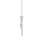 LADIES PENDANT 1 1/2CT ROUND/BAGUETTE/PEAR DIAMOND 14K WHITE GOLD - Image 2