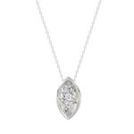 LADIES SOLITAIRE PENDANT 2CT MARQUISE DIAMOND 14K WHITE GOLD