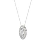 LADIES SOLITAIRE PENDANT 2CT MARQUISE DIAMOND 14K WHITE GOLD - Image 3