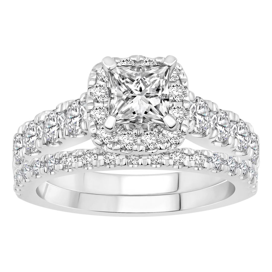 LADIES BRIDAL SET 2.30CT ROUND DIAMOND 14K WHITE GOLD (SI QUALITY) (CENTER STONE 0.75CT ROUND DIAMOND) 1 LADIES BRIDAL SET 2.30CT ROUND DIAMOND 14K WHITE GOLD (SI QUALITY) (CENTER STONE 0.75CT ROUND DIAMOND) - Image 1
