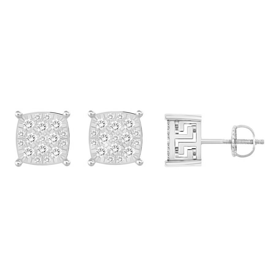 LADIES STUD EARRINGS 0.25CT ROUND DIAMOND 10K WHITE GOLD 1 LADIES STUD EARRINGS 0.25CT ROUND DIAMOND 10K WHITE GOLD - Image 1