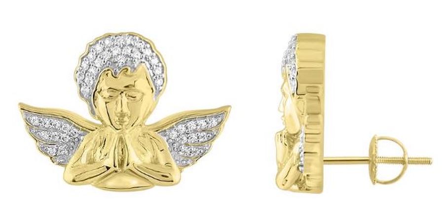 LADIES STUD EARRINGS 0.25CT ROUND DIAMOND 10K YELLOW GOLD 1 LADIES STUD EARRINGS 0.25CT ROUND DIAMOND 10K YELLOW GOLD - Image 1