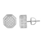LADIES STUD EARRINGS 0.33CT ROUND DIAMOND 10K WHITE GOLD