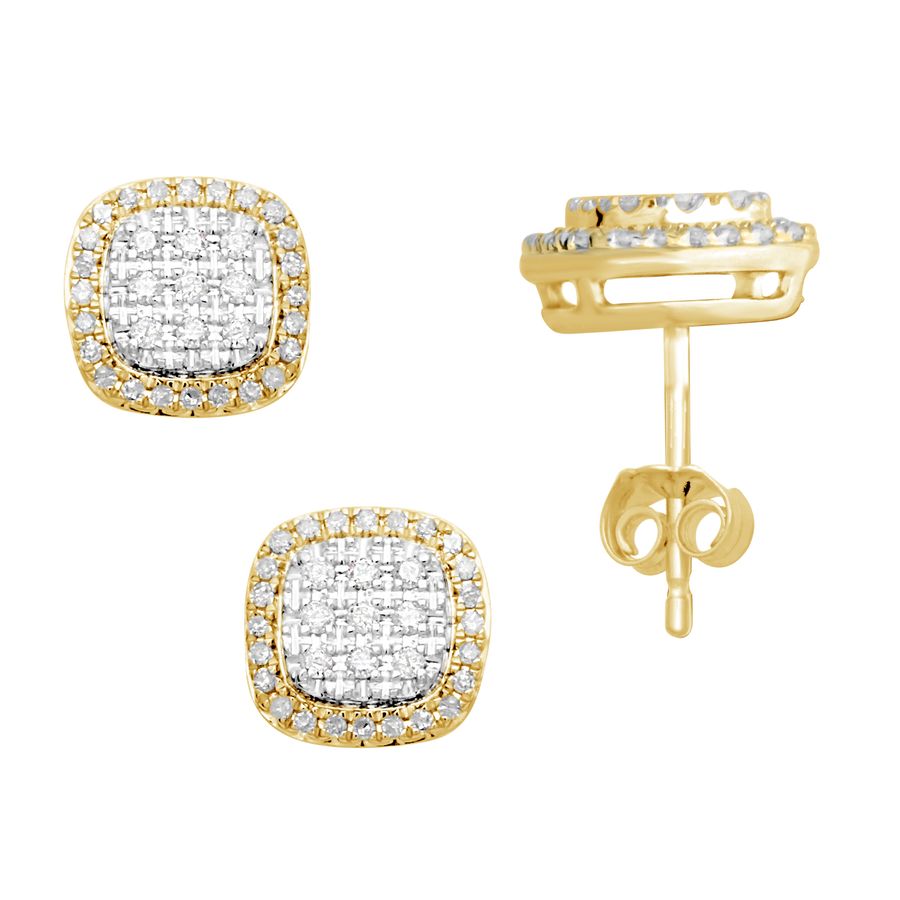 LADIES STUD EARRINGS 0.35CT ROUND DIAMOND 10K YELLOW GOLD 1 LADIES STUD EARRINGS 0.35CT ROUND DIAMOND 10K YELLOW GOLD - Image 1