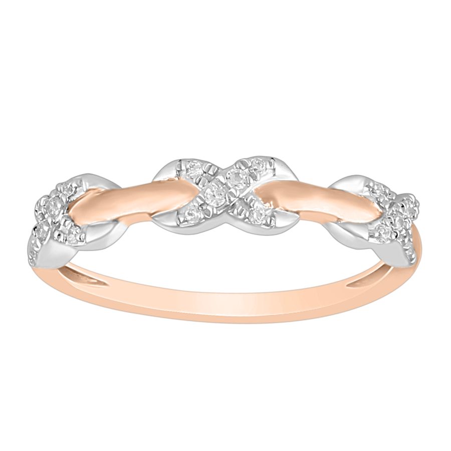 LADIES BAND 0.10CT ROUND DIAMOND 10K ROSE GOLD 1 LADIES BAND 0.10CT ROUND DIAMOND 10K ROSE GOLD - Image 1