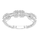 LADIES BAND 0.25CT ROUND DIAMOND 14K WHITE GOLD